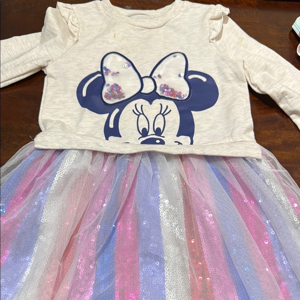 Minnie Mouse Dress with Sequin Tulle Skirt 5/$25